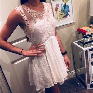 Free People Cream Lace Fit & flare